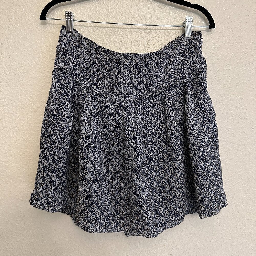 Madewell drop waist printed silk skirt